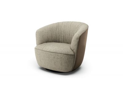 Ishino Sessel von Walter Knoll, beiger Stoffbezug, modernes Design für Wohnzimmer und Lounge.